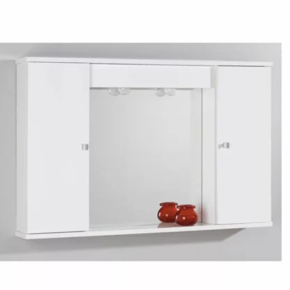 PLUTONE SPECCHIO IN LEGNO BIANCO