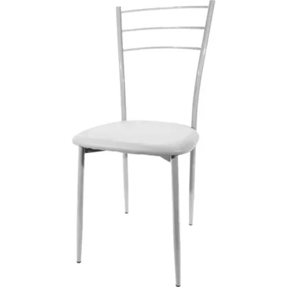 Sedia in metallo bianca con seduta in Pvc