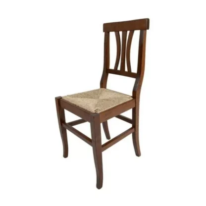 Sedia in legno con seduta in paglia