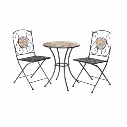 SET TAVOLO MOSAICO+2 SEDIE FLOWER