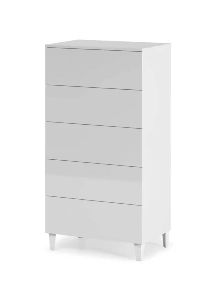 Cassettiera Loft 5 cassetti bianco lucido 61x40x117h