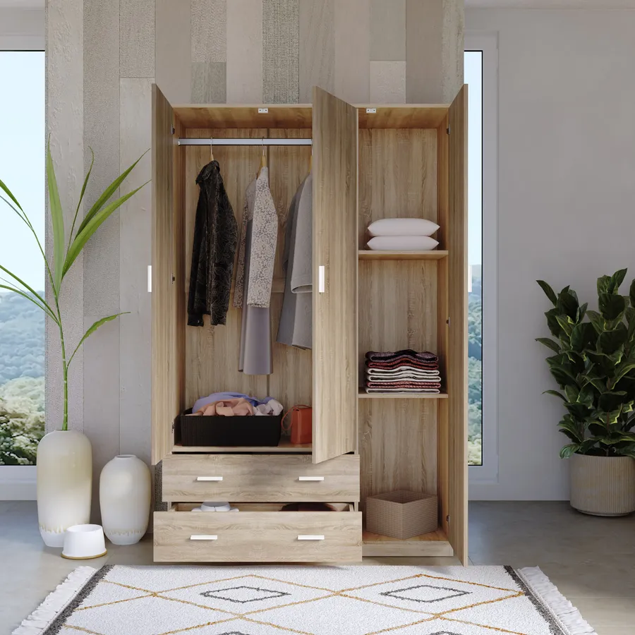 Armadio 3 ante + 2 cassetti rovere - immagine 2